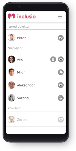 Partnerska aplikacija interface screenshot